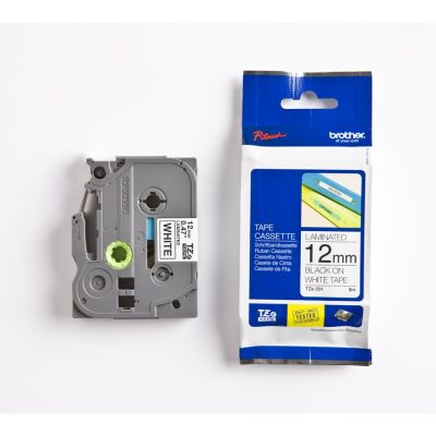Fita Rotuladora Brother 12mmx8m Branca Escrita Preta Tze231
