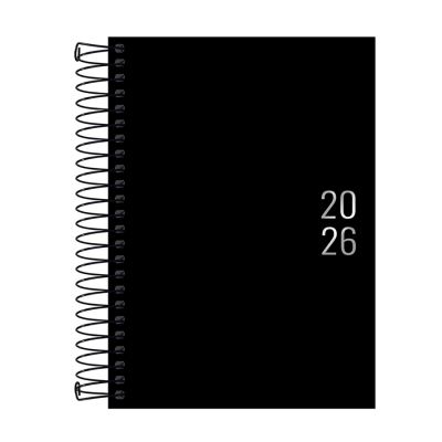 Agenda 2026 Diaria Espiral Napoli Preta 12,9 X 18,7cm 176fls Tilibra