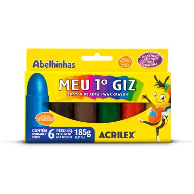 Giz De Cera 6 Cores Meu Primeiro Giz 9506 Acrilex