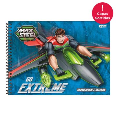 Caderno Cartografia Espiral Capa Dura 96fls Max Steel Jandaia