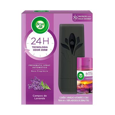 Odorizador Bom Ar Freshmatic Lavanda Refil 250ml + Aparelho