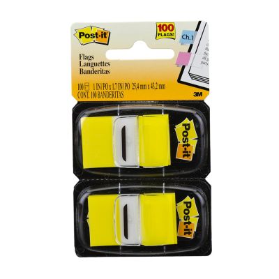 Marcador De Pagina Adesivo Post-it Flags Amarelo 100 Fls 25 X 43 Mm 3m