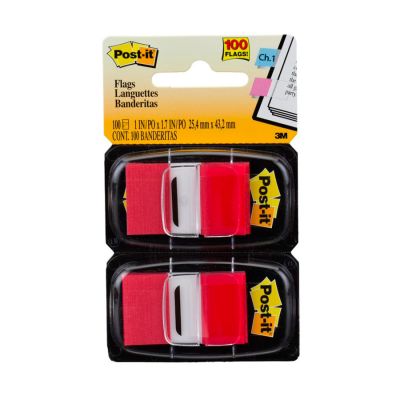 Marcador De Pagina Adesivo Post-it Flags Vermelho 100 Fls 25 X 43mm 3m