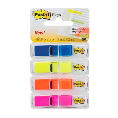 Marcador De Pagina Adesivo Post-it Flags Colorido 140 Fls 25 X 43 Mm 3m