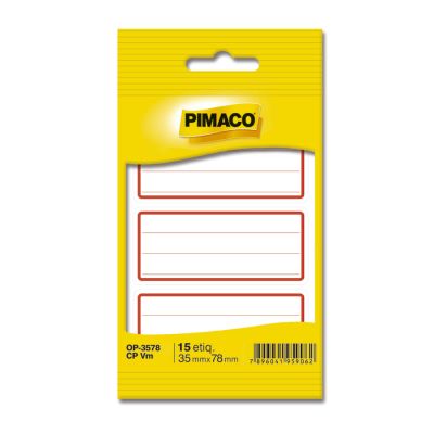 Etiqueta Adesiva Escolar C/ Pauta Vermelha Op-3578 C/15 Pimaco