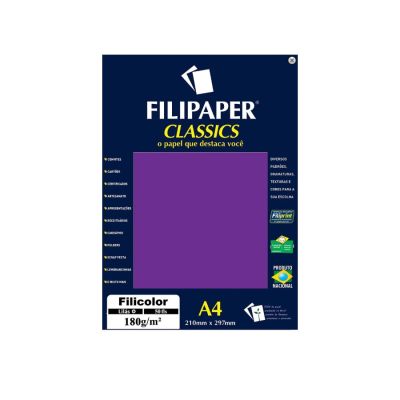 Papel Sulfite A4 180g Filicolor Lilas 50fls 3805