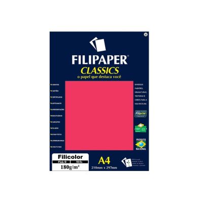 Papel Sulfite A4 180g Filicolor Pink 50fls 3815