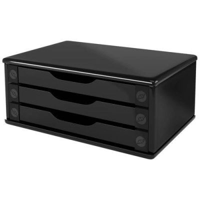 Suporte P/ Monitor C/3 Gavetas Black Piano 3347 Souza (mdf)