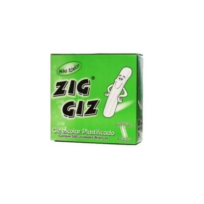 Giz Branco Plastificado C/500 Palitos Zig Giz