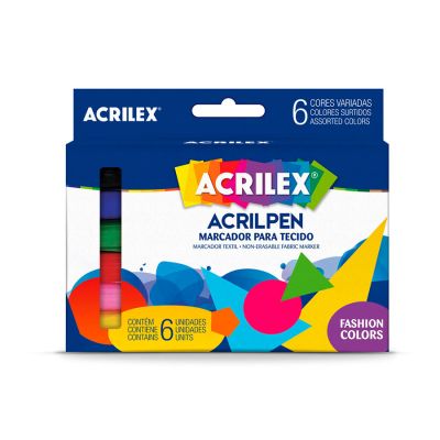 Caneta Para Tecido Acrilpen Art Teen C/6 Cores 04416 Acrilex