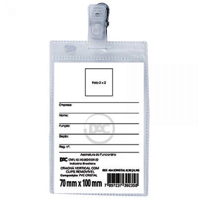 Cracha Com Prendedor 7 X 10cm Vertical C/10un Dac 454