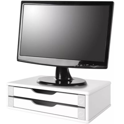Suporte P/ Monitor C/2 Gavetas Branco Souza (mdf) 3340