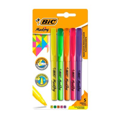 Marca Texto Marking 904092 C/5 Cores Bic Ww