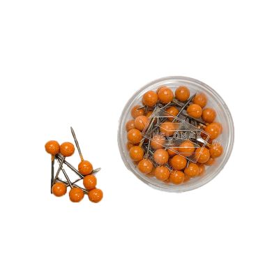 Alfinete P/ Mapa Laranja C/50 Helomax 209