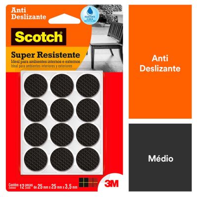 Anti Risco Eva Redondo Preto Medio 25mm Scotch 3m