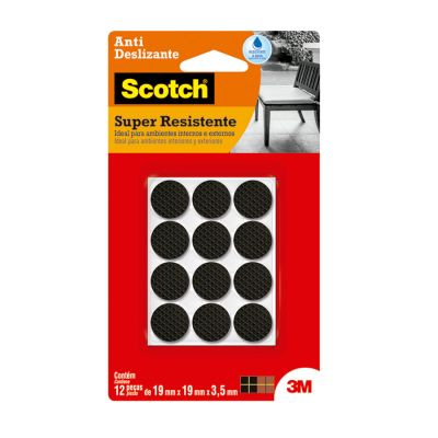 Anti Risco Eva Redondo Preto Pequeno 19mm Scotch 3m