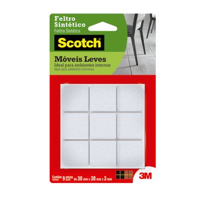 Feltro Moveis Quadrado Branco Grande 30x30mm Scotch 3m