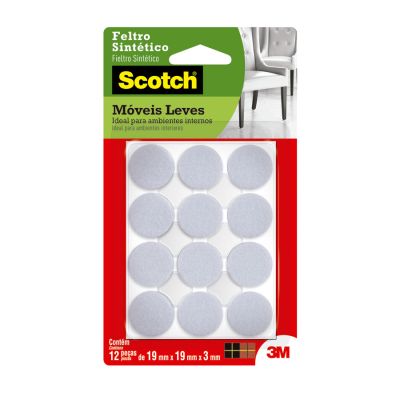 Feltro Moveis Quadrado Branco Pequeno 1,9x1,9mm Scotch 3m Ww