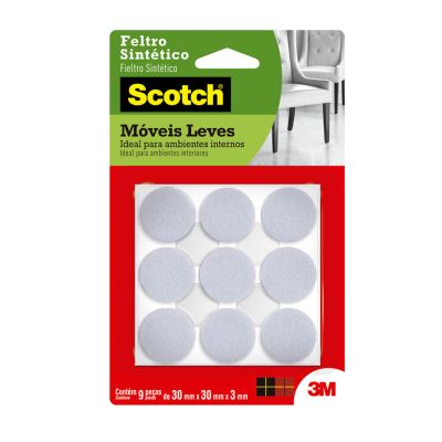 Feltro Moveis Redondo Branco Grande 30mm Scotch 3m