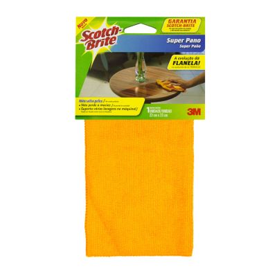 Flanela 23x23cm Amarela C/1 Super Pano Scotch Brite 3m