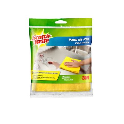 Pano Pia Amarelo 40x38cm C/2un Scotch Brite 3m