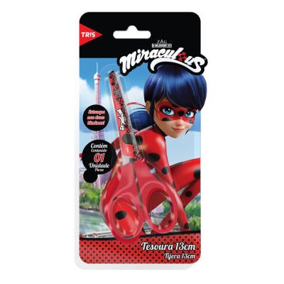 Tesoura Escolar 13cm Miraculous