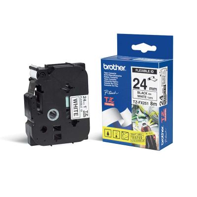 Fita Rotuladora Brother 24mmx8m Branca Escrita Preta Tzefx251eu
