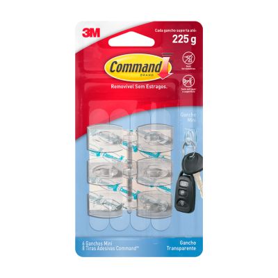 Gancho Mini Command Transparente C/6 3m