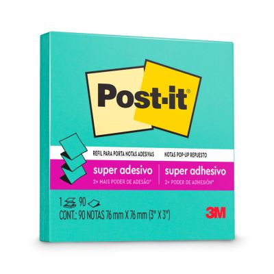 Post-it Refil Azul Aqua 90 Fls 76 X 76mm 3m