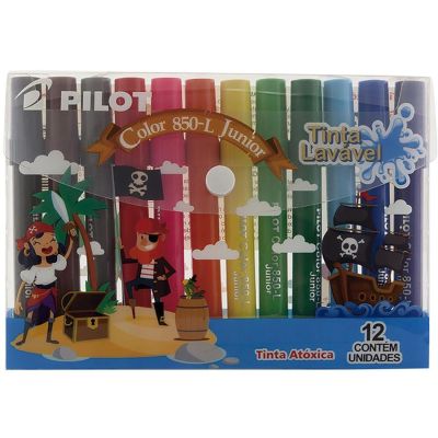 Caneta Pincel Color 850-l Junior C/12 Cores Pilot