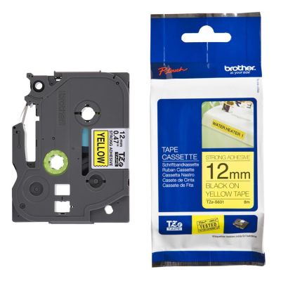 Fita Rotuladora Brother 12mmx8m Amarela Escrita Preta Tzes631 Ww