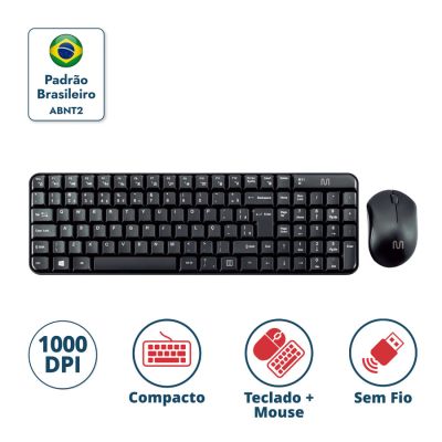Teclado E Mouse Sem Fio Cs200 Preto Tc183 Multi