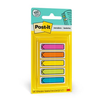 Marcador De Pagina Adesivo Post-it Flags Setas Neon 100 Fls 11,9 X 43,2mm 3m