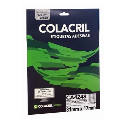 Etiqueta Laser/jet A4 348/ca4348 17,0x31,0 Colacril Cx C/100f