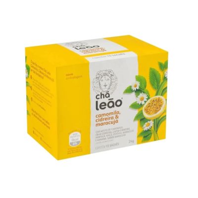 Cha Camomila Cidreira E Maracuja C/15 Saquinhos Envelopados Leao
