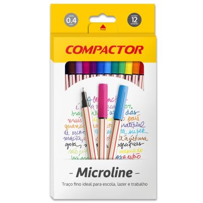 Caneta Hidrografica C/12 Cores Microline Compactor