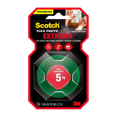 Fita Adesiva Dupla Face 24mm X 2m  Fixa Forte Extrema Scotch 3m