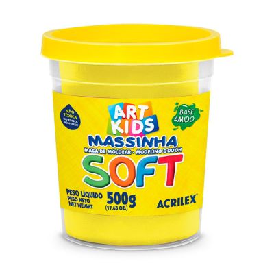 Massa De Modelar Amarelo Limao 500g Soft Acrilex 102