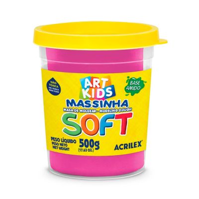 Massa De Modelar Rosa Maravilha 500g Soft 107 Acrilex