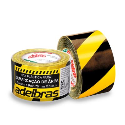 Fita Zebrada Amarelo/preto 70mm X 100m 975 Adelbras