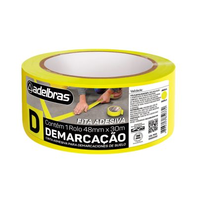 Fita Adesiva Demarcacao De Solo 48mm X 30m Amarela 910 Adelbras