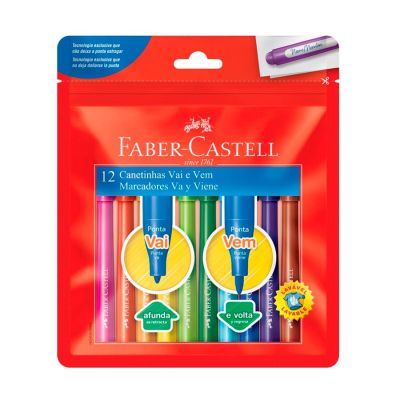 Caneta Hidrografica Vai E Vem C/12 Faber-castell