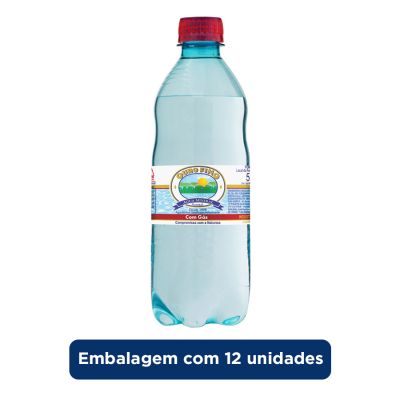 Agua Mineral Com Gas 500ml C/12 Garrafas Ouro Fino