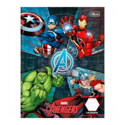 Caderno Caligrafia Brochurao Capa Dura 40fls Avengers Assemble Tilibra