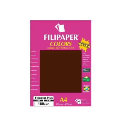 Papel Sulfite A4 180g Filicolor Marrom Cafe 20fls 2398 Ww