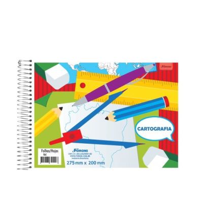 Caderno Cartografia Espiral Capa Flexivel 48fls Foroni