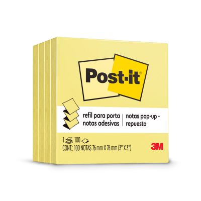 Post-it Refil Amarelo 100 Fls 76 X 76mm Leve + Por - 3m