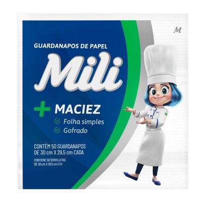Guardanapo Mesa 30 X 29,5cm C/50 Mili