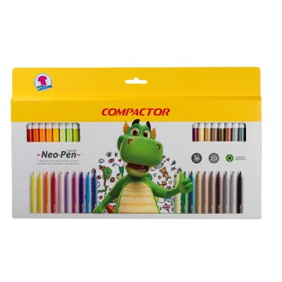 Caneta Hidrografica C/36 Cores Neo Pen Compactor