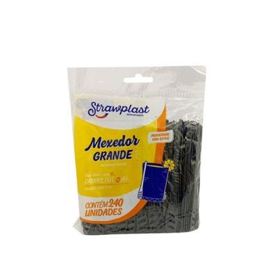 Mexedor Plastico Para Suco Preta 11cm Strawplast Pct C/240 Un  Msg-802
